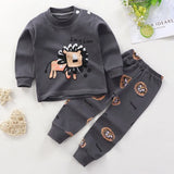 1-4Age Child Autumn Outfits Cartoon Tops Pants Long Sleeve Home Wear Suits New Toddler Pajamas Suits Boys And Girls Cute Outfits