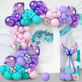 Mermaid Balloon Garland Arch Kit Mermaid Birthday Party Decor Kids Wedding Birthday Girl Supplies Baby Shower Latex Balloons