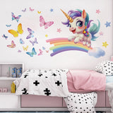 Unicorn Vinyl Child Wall Sticker For Baby Room Decoration Bedroom Accessories Furniture Sticker Adhesive Wallpaper Wall Decor