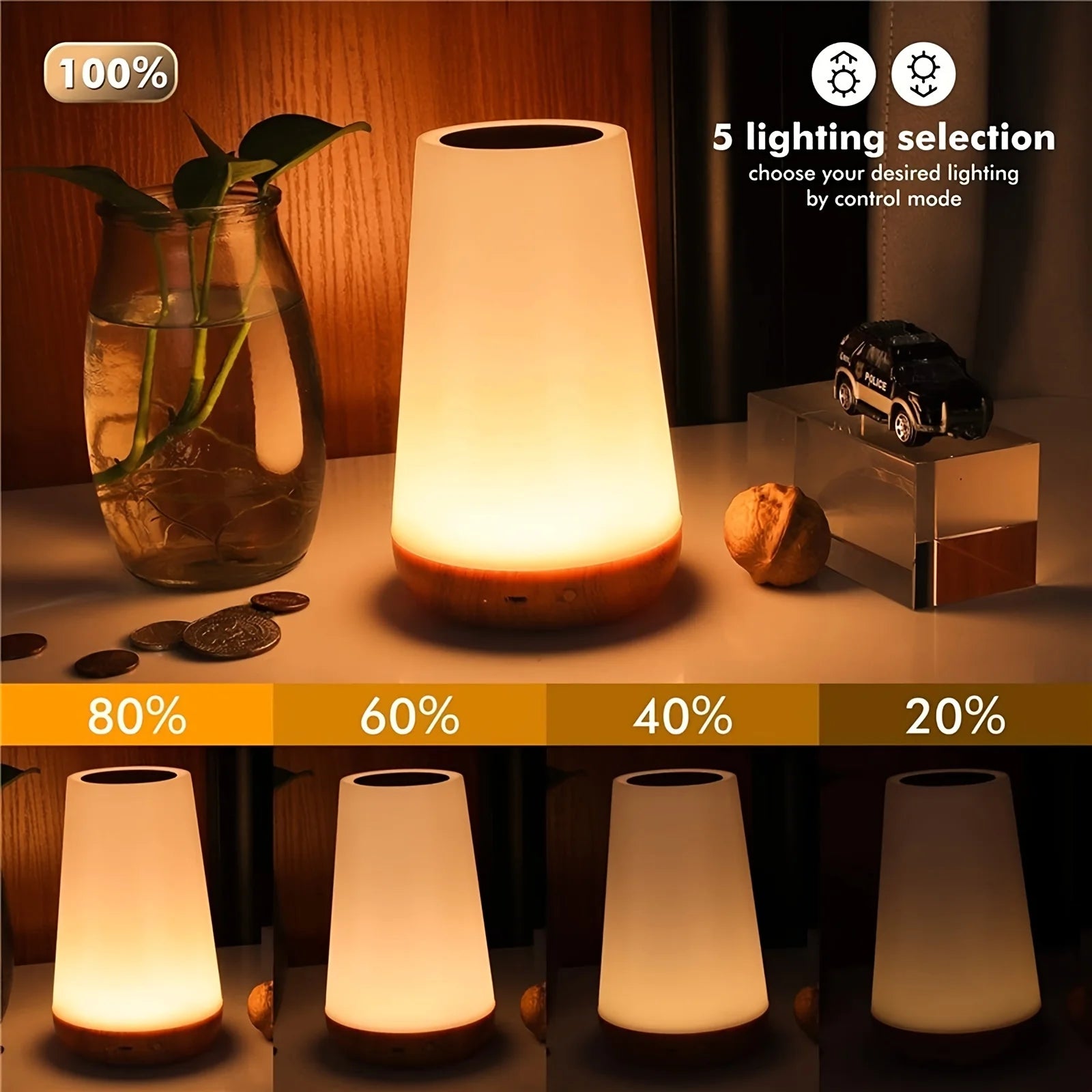 Touch RGB LED Night Lights Remote Control Dimmable Bedside Lamp USB Rechargeable 13 Colors Ambient Reading Camping Lamp Gifts