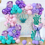 Mermaid Balloon Garland Arch Kit Mermaid Birthday Party Decor Kids Wedding Birthday Girl Supplies Baby Shower Latex Balloons