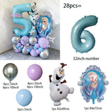 28pcs Disney Frozen Princess Elsa Balloons Foil Globos Girls Birthday Party Baby Shower Decorations Anniversary Supplies