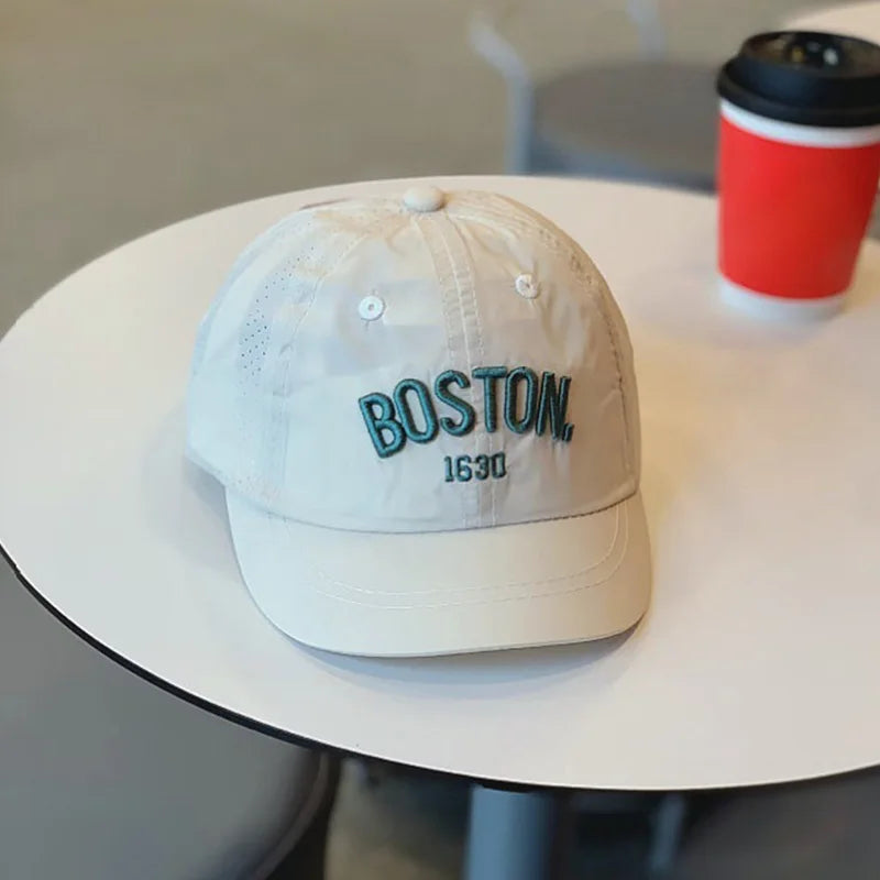 Korean Letter Embroidered Baby Cap Summer Toddler Boys Girls Cotton Baseball Caps Solid Color Kids Adjustable Peaked Hat