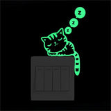 Stars Sticker Cat Sticker Glow in the Dark Luminous Decoration Cartoon Moon Fairy Kid Room Fluorescent Switch Sticker Home Decor