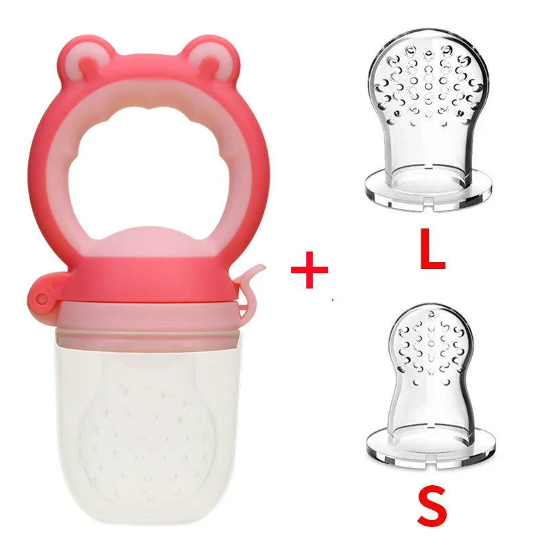 Baby Fresh Food Feeder Silicone Fruit Feeding Nibbler Kids Boy Girl Frog Design Safe Infant Baby Supplies Nipple Soother Bottles