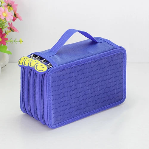 32/48/72 Holes Pencil Case for Colored Pencils Multifunction Large Capacity Art Drawing Pen Storage Bag School Stationery