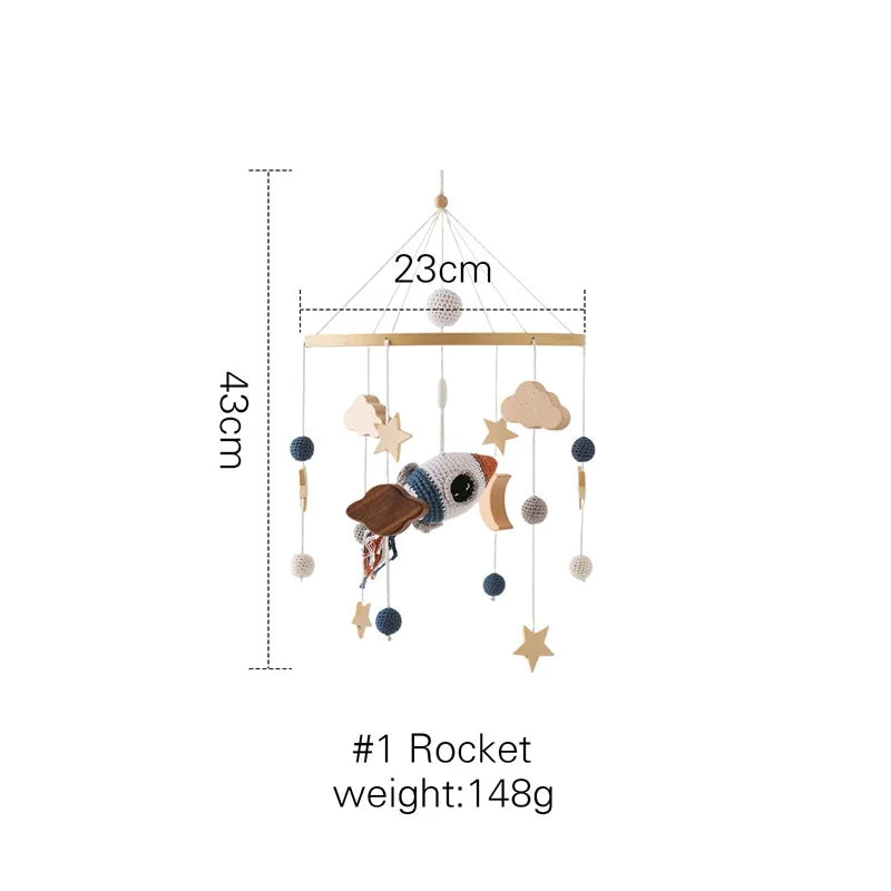 Baby Wooden Boho Rainbow Bed Bell Rattles Toys Hanging Pendant Newborn Toys Mobile Crib Bracket Montessori Toys Baby Birth Gift
