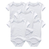 Kiddiezoom 5 Pcs/Lot Four Seasons Fashion Cartoon Short Sleeve Baby Boy Girl Bodysuits Soft 100%Cotton Newborn Onesies Clothes