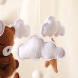 Let's Make Wooden Baby Rattles Soft Felt Cartoon Bear Cloudy Star Moon Hanging Bed Bell Mobile Crib Montessori Education Toys