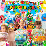 Cartoon Birthday Party Supplies, 68pcs Party Decorations Set- Birthday Decorations Banner Backdrop Tablecloth &Balloons etc