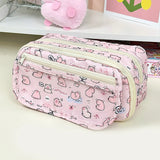 Cartoon Pink Capybara Pencil Storage Bag Kawaii Pencil Box Large Capacity Pencil Case School Stationery Case Makeup Bag