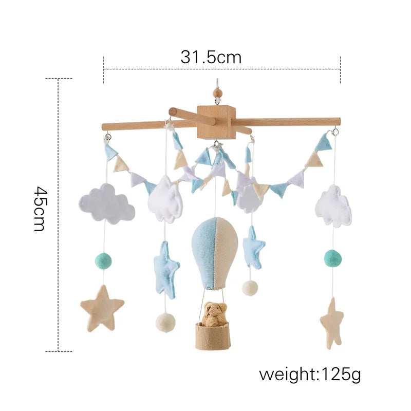 Baby Wooden Boho Rainbow Bed Bell Rattles Toys Hanging Pendant Newborn Toys Mobile Crib Bracket Montessori Toys Baby Birth Gift