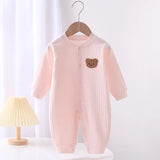 Bear Newborn Jumpsuit Cotton Autumn Spring Baby Romper Toddler Girls Boys Clothes Infant One-Piece Kids Onesie Home Leisure Wear