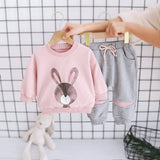 New Spring Autumn Fashion Baby Girl Clothes Children Cute Casual T-Shirt Pants 2Pcs/Sets Toddler Sports Costume Kids Tracksuits