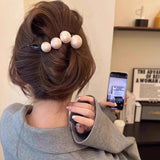 Elegant Pearls Twist Hair Clip For Women Long Hair Holder Hairpin Barrette Sweet Hair Ornament Headband Fashion Hair Accessories