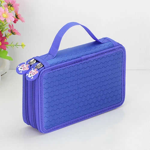 32/48/72 Holes Pencil Case for Colored Pencils Multifunction Large Capacity Art Drawing Pen Storage Bag School Stationery