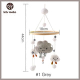 Let's Make Wooden Baby Rattles Soft Felt Cartoon Bear Cloudy Star Moon Hanging Bed Bell Mobile Crib Montessori Education Toys