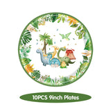 Dinosaurs Birthday Party Decoration Paper Cups Plates Tablecloth Straw Backdrop Tableware Balloons Baby Kids Party Supplies