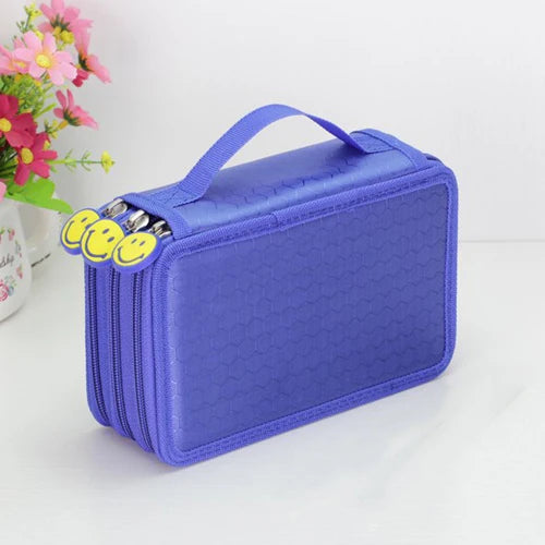 32/48/72 Holes Pencil Case for Colored Pencils Multifunction Large Capacity Art Drawing Pen Storage Bag School Stationery