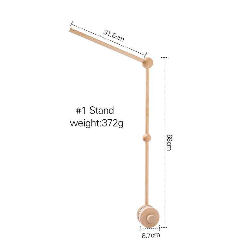 Baby Wooden Boho Rainbow Bed Bell Rattles Toys Hanging Pendant Newborn Toys Mobile Crib Bracket Montessori Toys Baby Birth Gift