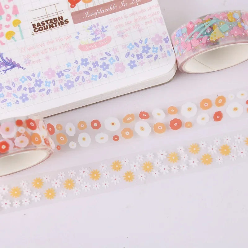 5Rolls Kawaii Transparent Sticker Tape DIY Decorative Material Tape Sketchbook Stickers School Supplies Japanese Stationery