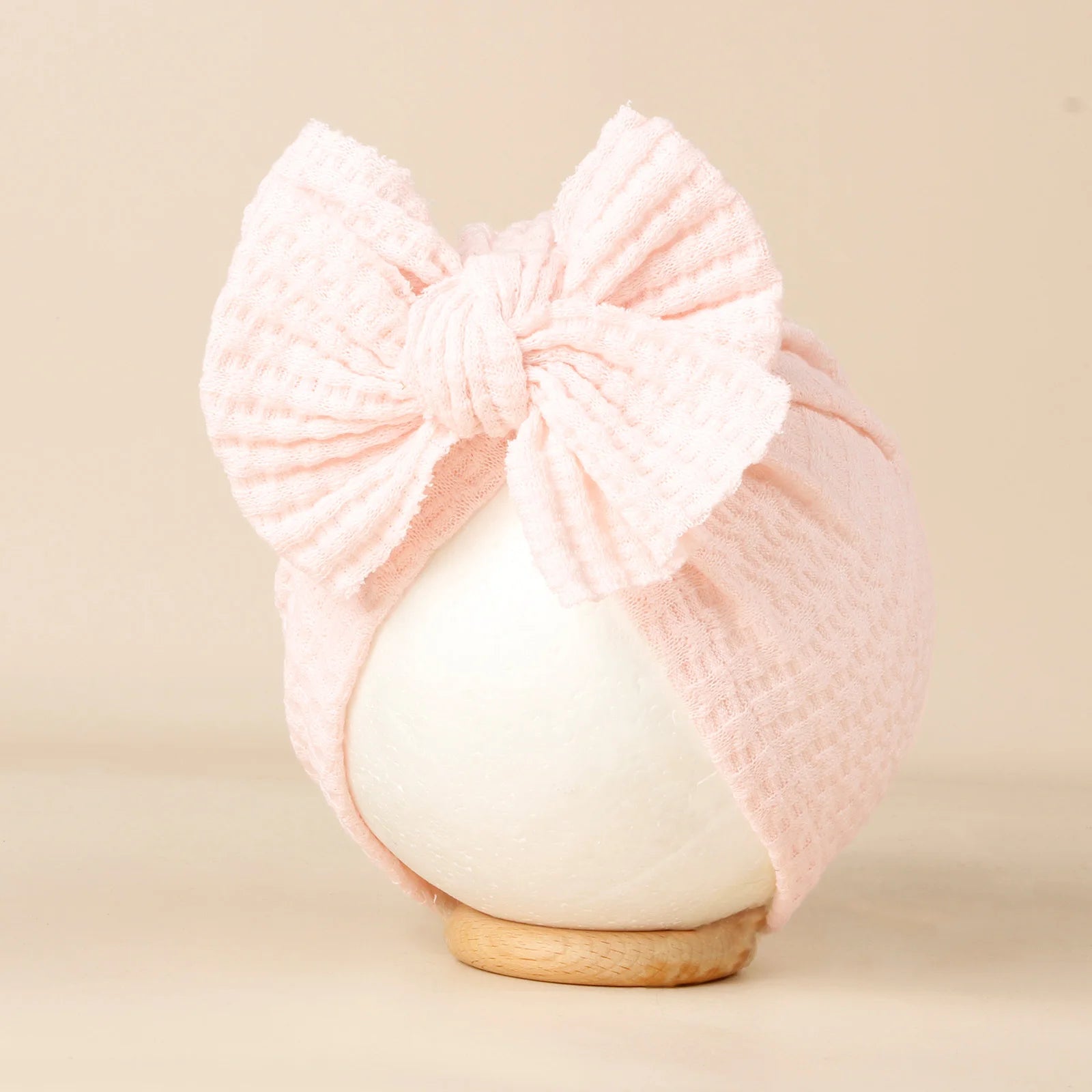 Lovely Bowknot Knitted Baby Hat Cute Solid Color Baby Girls Turban Hat Soft Newborn Infant Cap Accessories Beanies Head Wraps