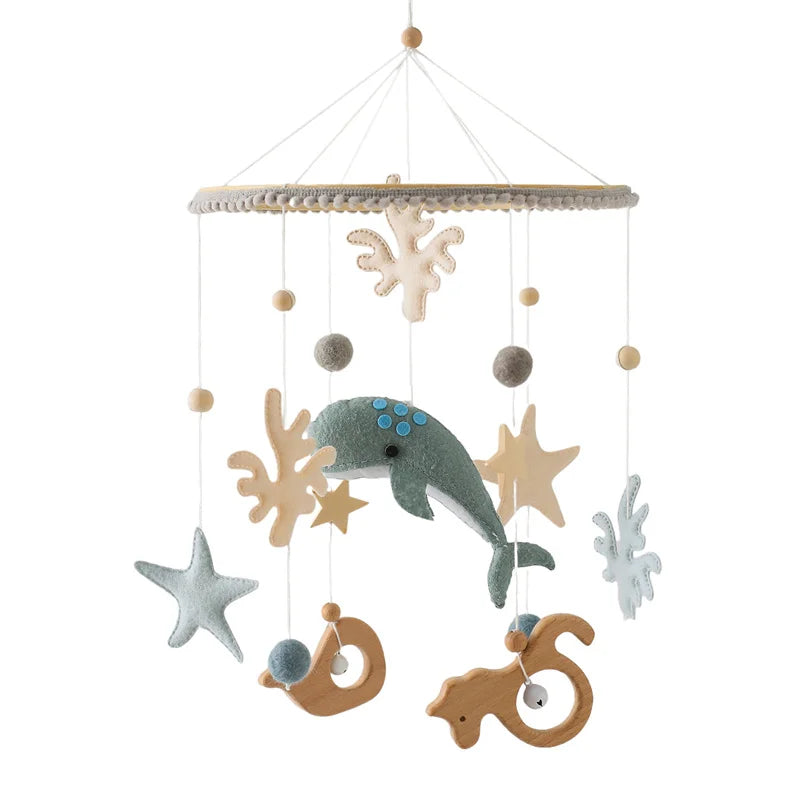 Baby Wooden Boho Rainbow Bed Bell Rattles Toys Hanging Pendant Newborn Toys Mobile Crib Bracket Montessori Toys Baby Birth Gift