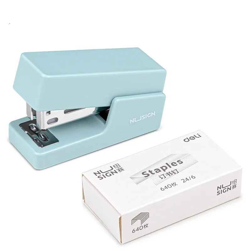 DELI Mini Stapler Set Portable Color Paper Binding Machine Use 24/6 26/6 Staples Fashion Stationery Office Supplies