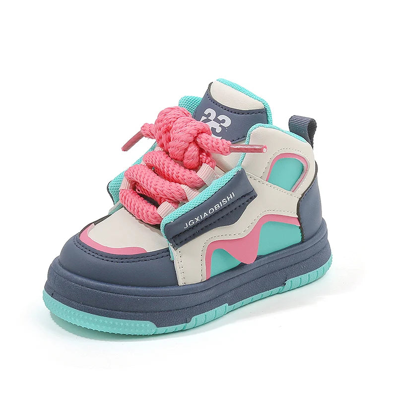 Children's Spring Autumn New Sports Shoes Boy's Casual Trend Board Shoes High Top Girl's Fashion Dopamine Running Shoes Sneakers