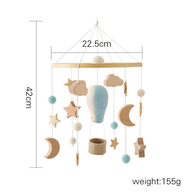 Baby Wooden Boho Rainbow Bed Bell Rattles Toys Hanging Pendant Newborn Toys Mobile Crib Bracket Montessori Toys Baby Birth Gift