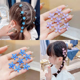 10PCS/Set Hair Clip Braided Hair Small Flower Hair Buttons Hairpin Girl Cute Headdress Girl Mini Hair Claw Hair Accessories