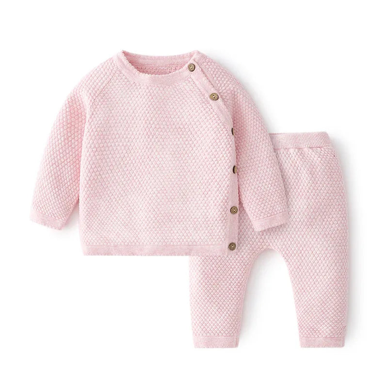 Baby Clothes Sets Ensembles Cotton Spring Newborn Boy Girl Infant Clothing Tops And Pants Knitted Sweater Baby Pajamas Sets