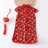 Show Summer Dress Girl Cheongsam Fashion Red Girls Dresses Children Chinese Traditional Clothing Casual Kids Qipao Vestidos