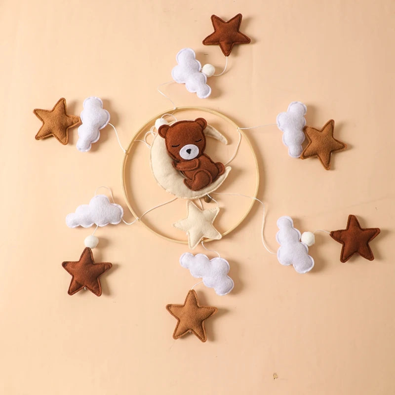 Baby Wooden Boho Rainbow Bed Bell Rattles Toys Hanging Pendant Newborn Toys Mobile Crib Bracket Montessori Toys Baby Birth Gift