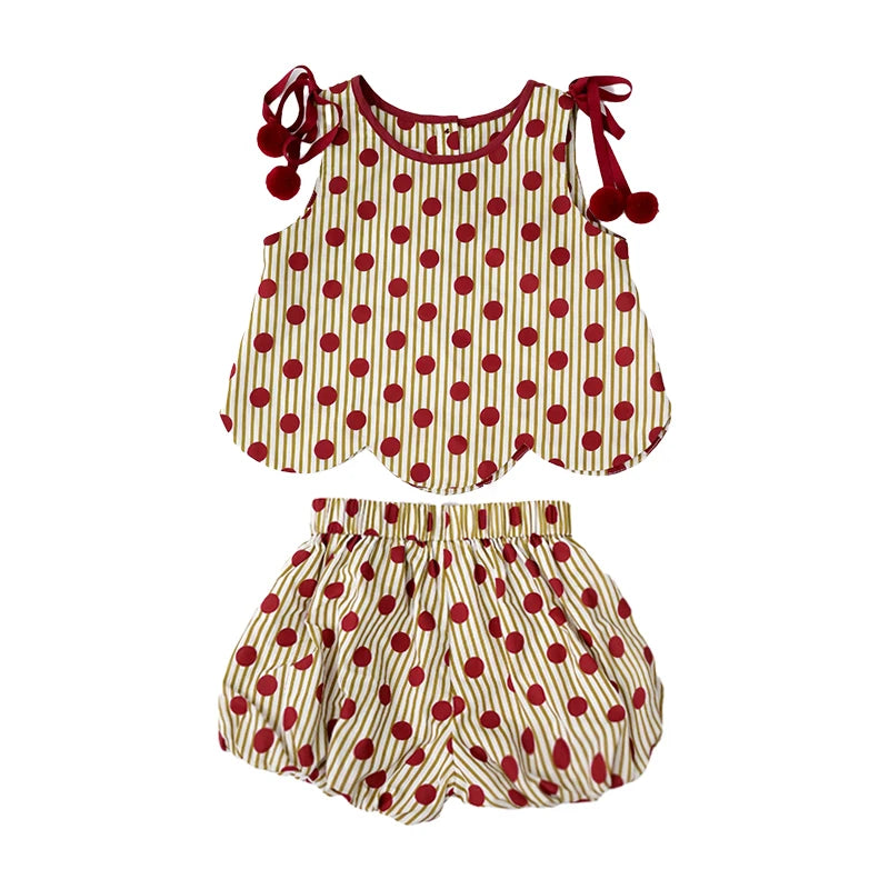 Baby Girl Summer Clothing Set Tops & Shorts Polka Dot Bloomers PP Shorts Pumpkin Short Pants Toddler Sleeveless T-shirts