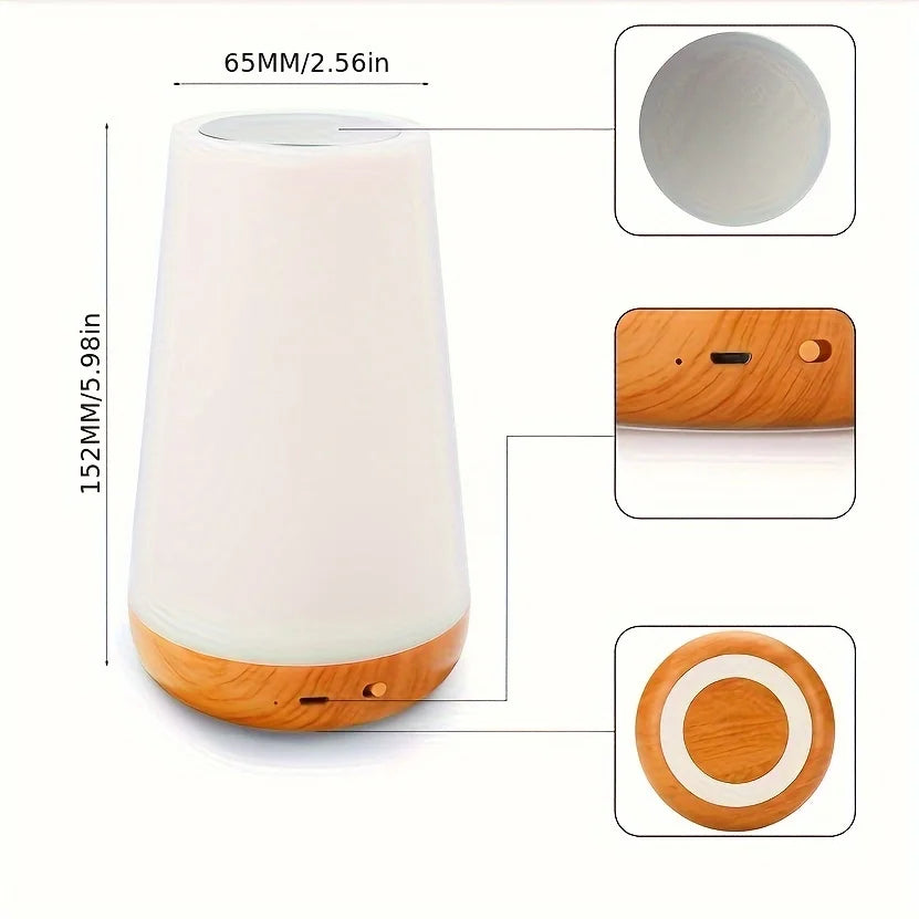 Touch RGB LED Night Lights Remote Control Dimmable Bedside Lamp USB Rechargeable 13 Colors Ambient Reading Camping Lamp Gifts