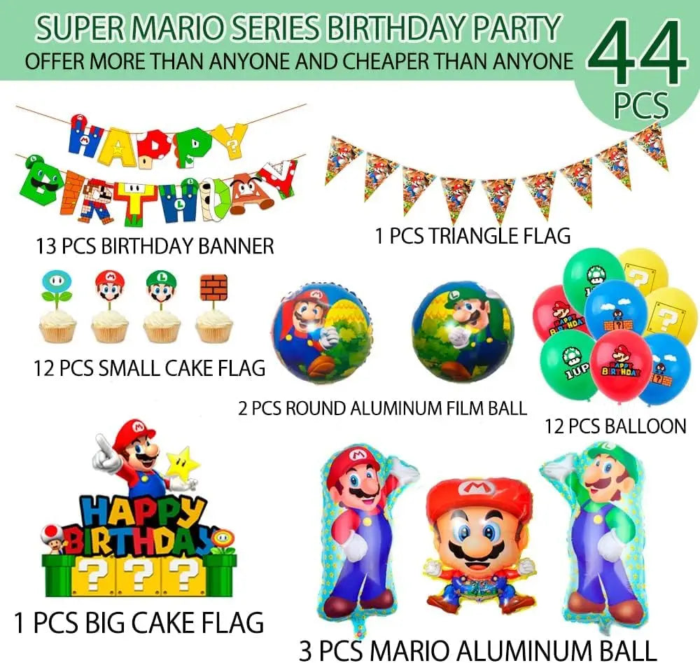 Birthday Party Supplies,44pcs Party Decorations Set-Balloons, Balloons Banner etc Theme Birthday Party Supplies for Boy Kids etc