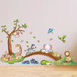 Cartoon Animal Elephant Zebra Giraffe Bridge Wall Sticker Waterproof PVC Children's Room   Kindergarten Home Decoration