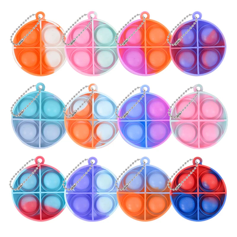 10/20pcs Mini Pop Keychain Toddler Sensory Fidget Toys Bulk Classroom Prizes Kids Birthday Party Favors Wedding Gift for Guests