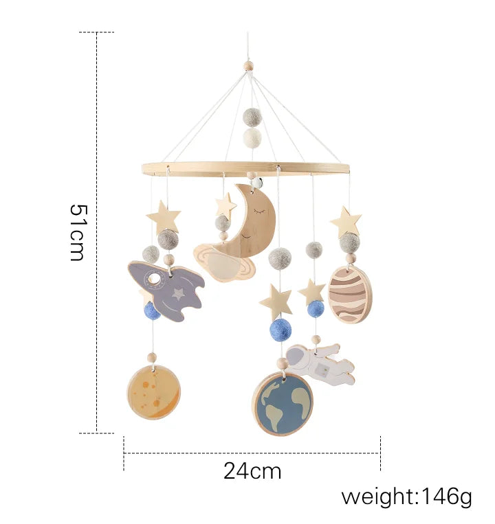 Baby Wooden Boho Rainbow Bed Bell Rattles Toys Hanging Pendant Newborn Toys Mobile Crib Bracket Montessori Toys Baby Birth Gift
