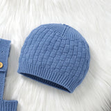 Baby Rompers Hats Clothing Sets 0-18m Fashion Solid Color Knitted Newborn Infantil Boys & Girls Jumpsuits Playsuits Outfits 2pcs