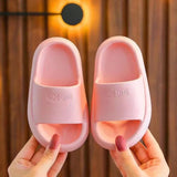 Children Bathroom Slippers Summer Solid Color Anti Slip Soft Sole Kid Slippers 4-10 Years Old Boys and Girls Cute Home Slippers