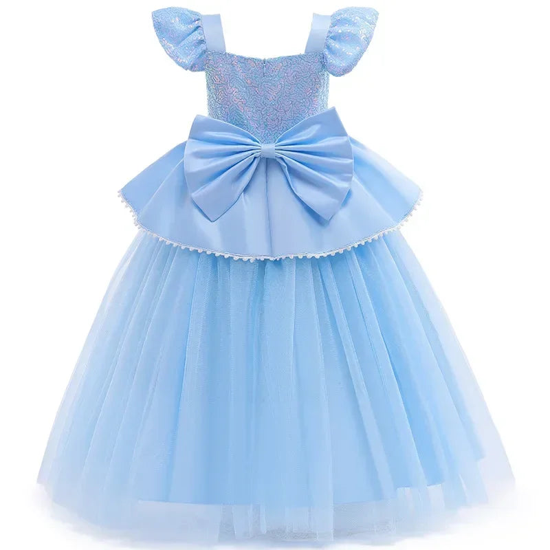 Cinderella Belle Costume for Girls Halloween Disguise Cosplay Rapunzel Princess Dress Baby Christmas Birthday Party Kids Clothes