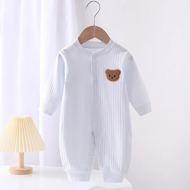 Bear Newborn Jumpsuit Cotton Autumn Spring Baby Romper Toddler Girls Boys Clothes Infant One-Piece Kids Onesie Home Leisure Wear