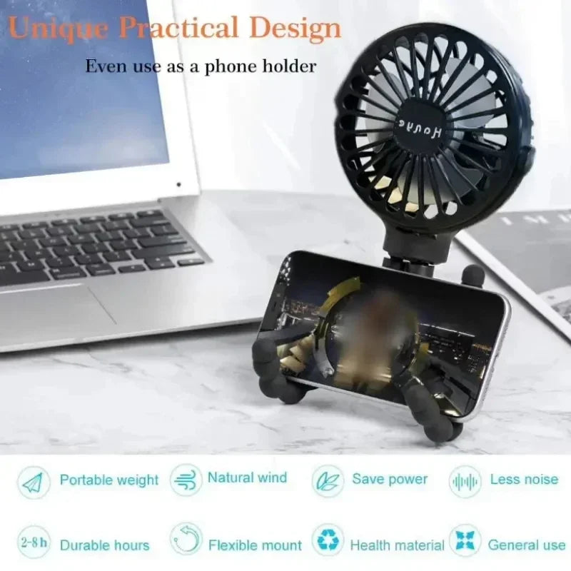 مروحة عربة الأطفال المحمولة باليد القابلة لإعادة الشحن عبر USB بدون شفرات مروحة صغيرة قابلة للطي مروحة صغيرة صامتة للطاولة مروحة تبريد الرقبة الخارجية