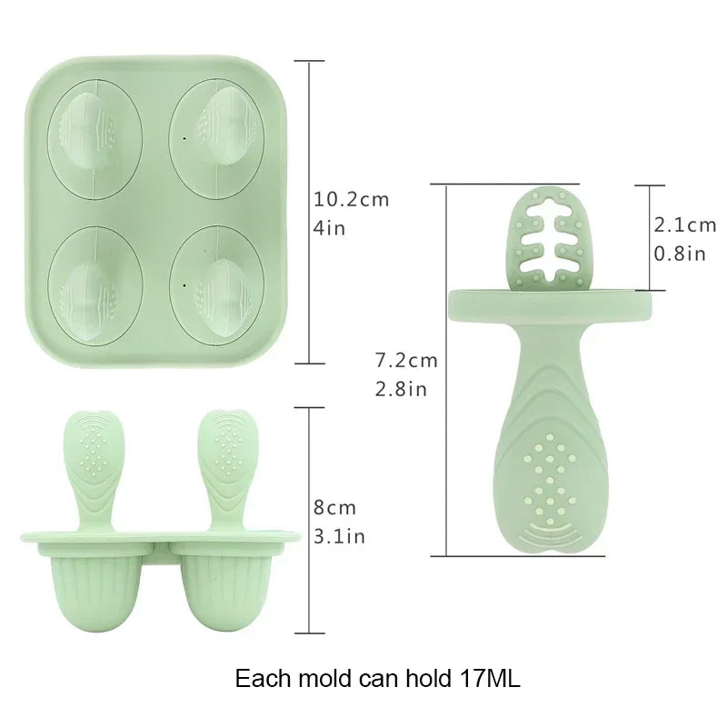 5PCS Baby Fruit and Vegetable Teether BPA Free Silicone Hand Ring Food Supplement Squeezing Rabbit Shape Bite Feeding Tableware