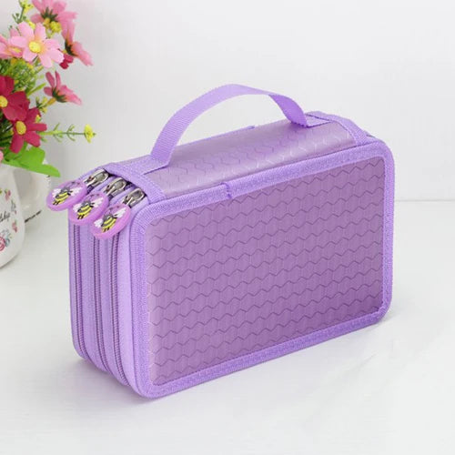 32/48/72 Holes Pencil Case for Colored Pencils Multifunction Large Capacity Art Drawing Pen Storage Bag School Stationery