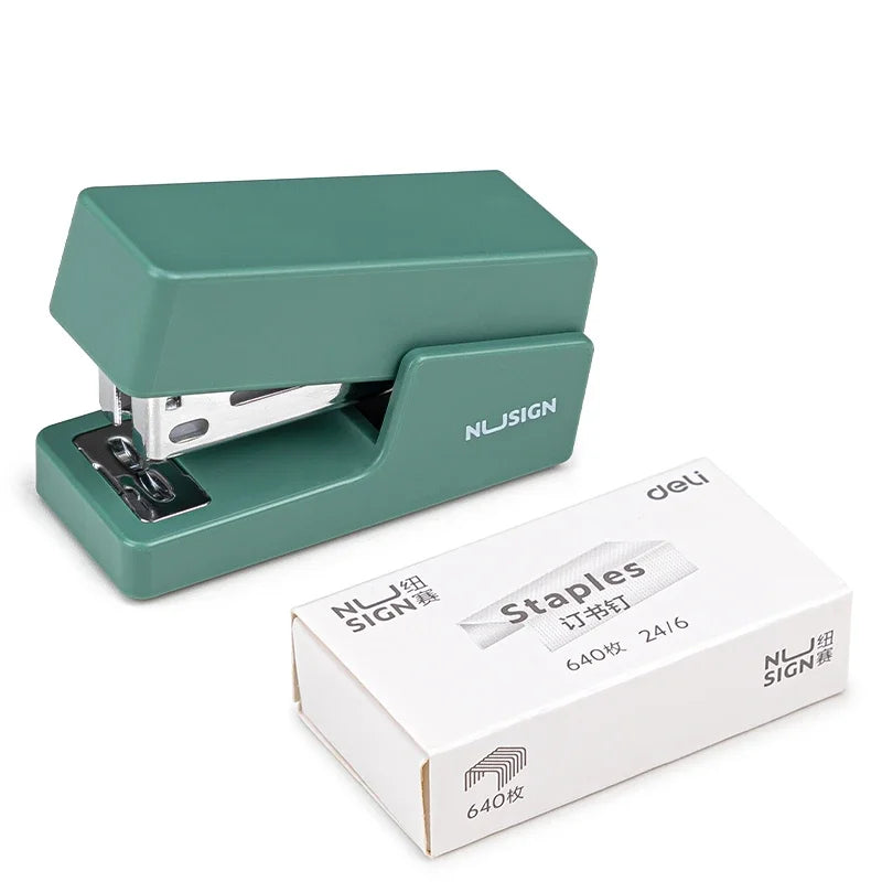 DELI Mini Stapler Set Portable Color Paper Binding Machine Use 24/6 26/6 Staples Fashion Stationery Office Supplies