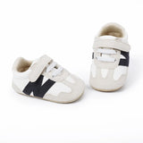 New 0-1Y Newborn Baby Fashion Versatile Sports Style Patchwork Colour Soft Bottom Anti-slip Suede Infant Toddler Shoes