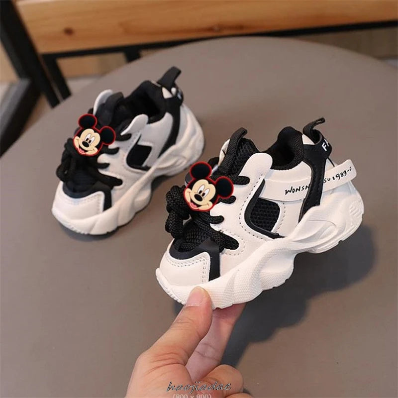 Mickey Minnie Baby Toddler Shoes For Boys Girls Breathable Mesh Little Kids Casual Sneakers Non-slip Children Sport Shoes